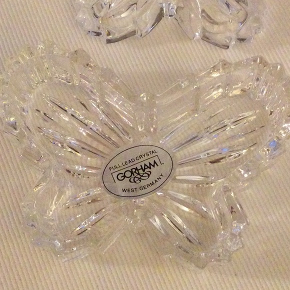 Crystal Butterfly Trinket Box - Gorham Full Lead Crystal - Picture 5 of 8
